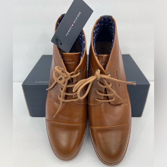 TOMMY HILFIGER, MEN’S DRESS LACE UP CHUKKA BOOTS, BROWN SIZE 9.5 - Picture 16 of 16